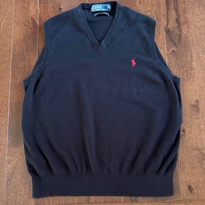 Polo by Ralph Lauren Men's V-Neck Black Sweater Vest